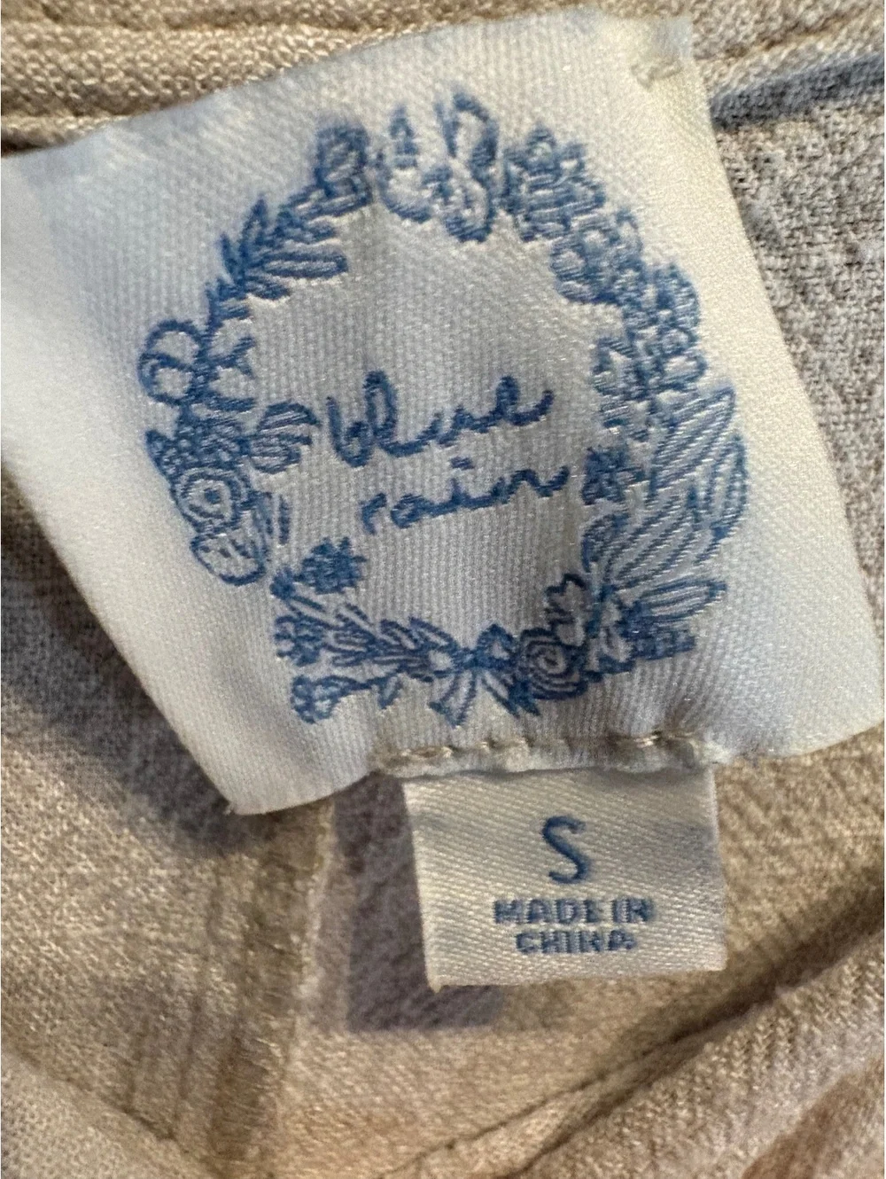 Blue Rain linen-blend sleeveless jumpsuit - oatmeal- Woman’s Small